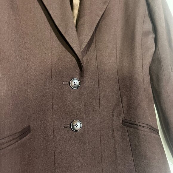 Express Vintage Wool Blazer Brown 2-Button Size 2 / Medium Office Work Preppy - Picture 4 of 8